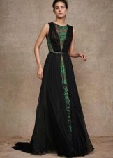 Lace dress with black chiffon