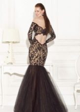 Lace mermaid dress with chiffon