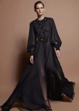 Black sheer chiffon dress