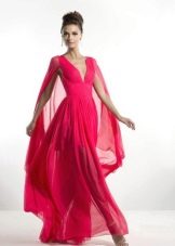 Red chiffon dress