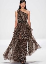 Leopard print chiffon dress