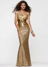 Gold-colored dress with one straps