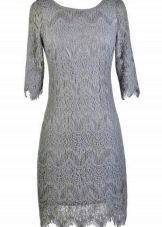 Pearl gray lace dress