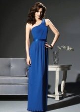Blue Greek One Shoulder Dress