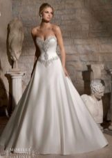 Wedding dress with Swarovski crystals satin