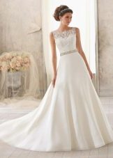 Wedding dress with lace top