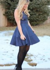 High waist short navy dress