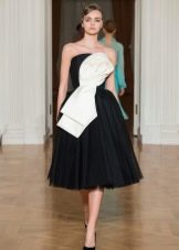 Retro Knee Length Black Evening Dress