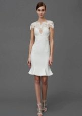 Evening sheath dress knee-length white