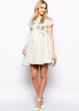 White short a-line maternity dress