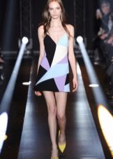 Colored dress with geometric pattern