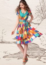 Multicolor dress with sleeves