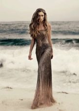 Long beautiful brown dress