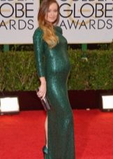 Festive Shiny Floor-Length Maternity Dress