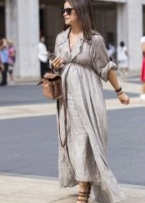 Linen Maternity Long Dress