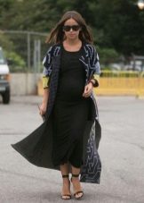 Knitted long black maternity dress