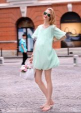 Light blue short dress for pregnant women