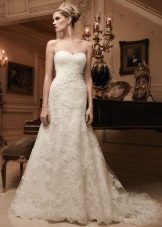 Long evening dress in milky color