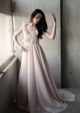 Long milky dress with a pink tint