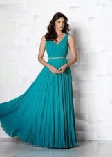 Maxi Dress with Navy Blue Drape