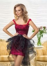 Dress with detachable organza train