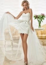 Wedding dress with organza train