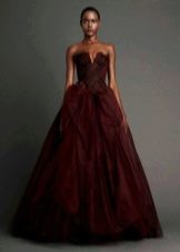 Burgundy dress by Vera Wong