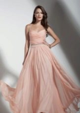 Peach floor-length dress with straps