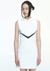 Chinese style white straight dress