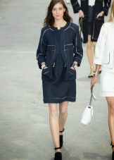 Blue Plain Chanel Dress