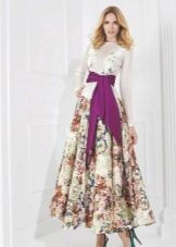 Floral Print Long Sleeve Skirt Dress