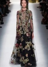 Long Sleeve Floral Dress Black