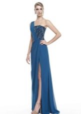 Blue greek dress to the floor