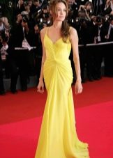 Greek style yellow evening dress