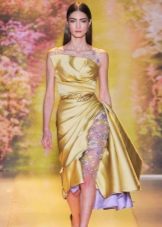 Greek short dress made of gold fabric
