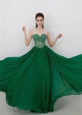 Green dress to the floor