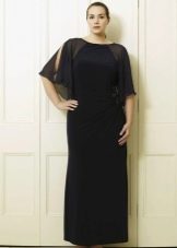 Black evening long dress for a fat woman (girl)