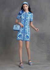 Vintage dress from Dolce & Gabbana with gzhel pattern