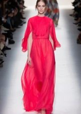 Crimson floor-length dress
