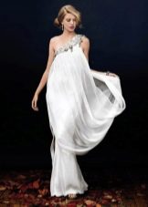 White greek silk dress