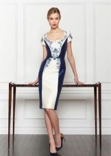 Silk dress by Carolina Herrera white and blue