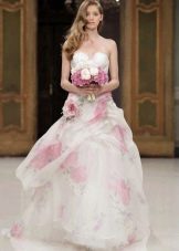 Beautiful wedding dress with floral print