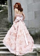 Wedding pink dress with flowers to match