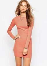 Bodycon knitted light terracotta dress