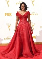 Red dress with lace