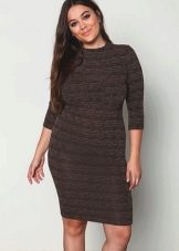 Robe moulante en tricot de couleur marron pour une grosse fille