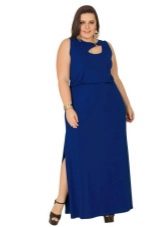 Robe longue en maille bleue pour les rondes