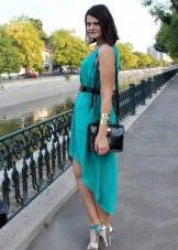 Decorations for a long asymmetrical dress