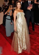 Long beige maternity organza floor-length dress