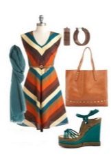 Striped color dress, jewelry and accessories for women of color type Autumn